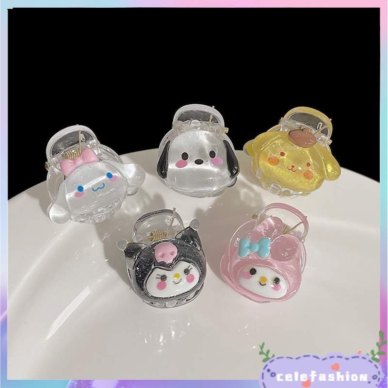 SANRIO Kẹp Tóc Đuôi Ngựa Hoạt Hình Melody Kuromi Purin Dễ Thương Sáng Bóng Ngọt Ngào Cho Bé Gái CFH