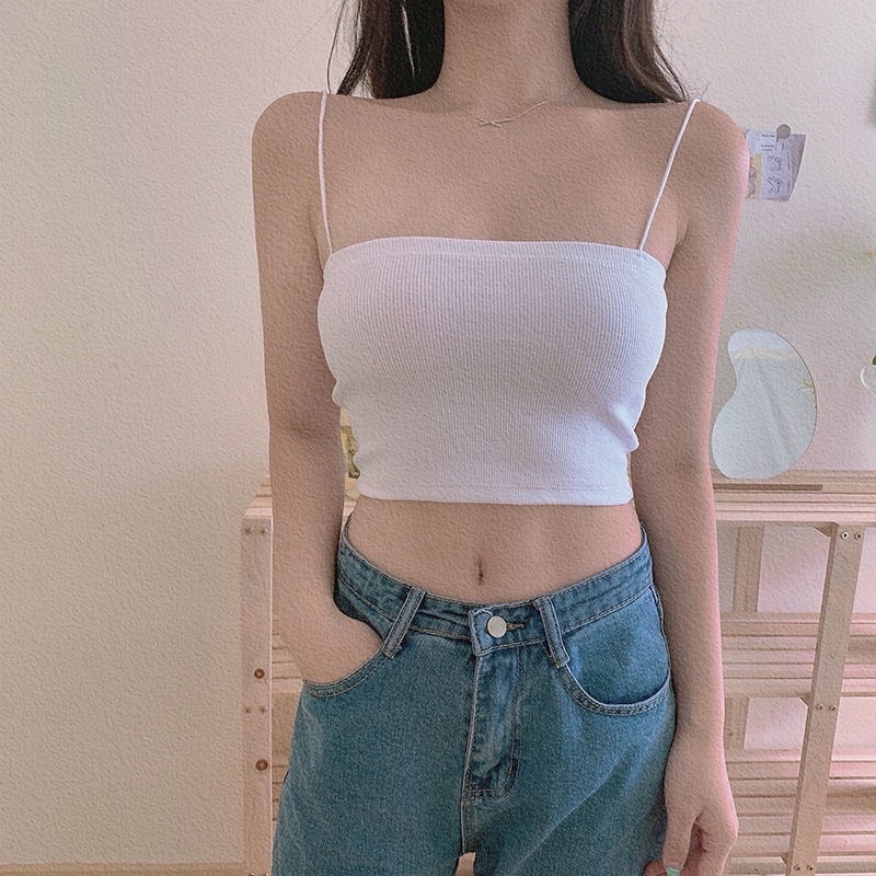 Áo 2 dây croptop trơn (Có ảnh thật) Freesize