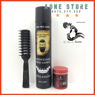 [ Siêu Tiết Kiệm ] Gôm Xịt Tóc The Pro Lọck + Sáp Tao kiểu Osis Thrill + Lược