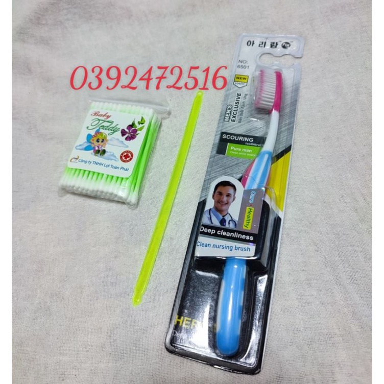 Combo bàn chải đánh răng - cạo lưỡi- gòn rái tai