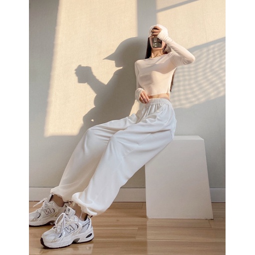 Quần Jogger Trơn Ống Bo Chun Nữ Doris.1996, Quần Ống Suông Vải Tây Mềm Mịn Mát, Miễn Phí Đổi Trả 7 Ngày DR0111