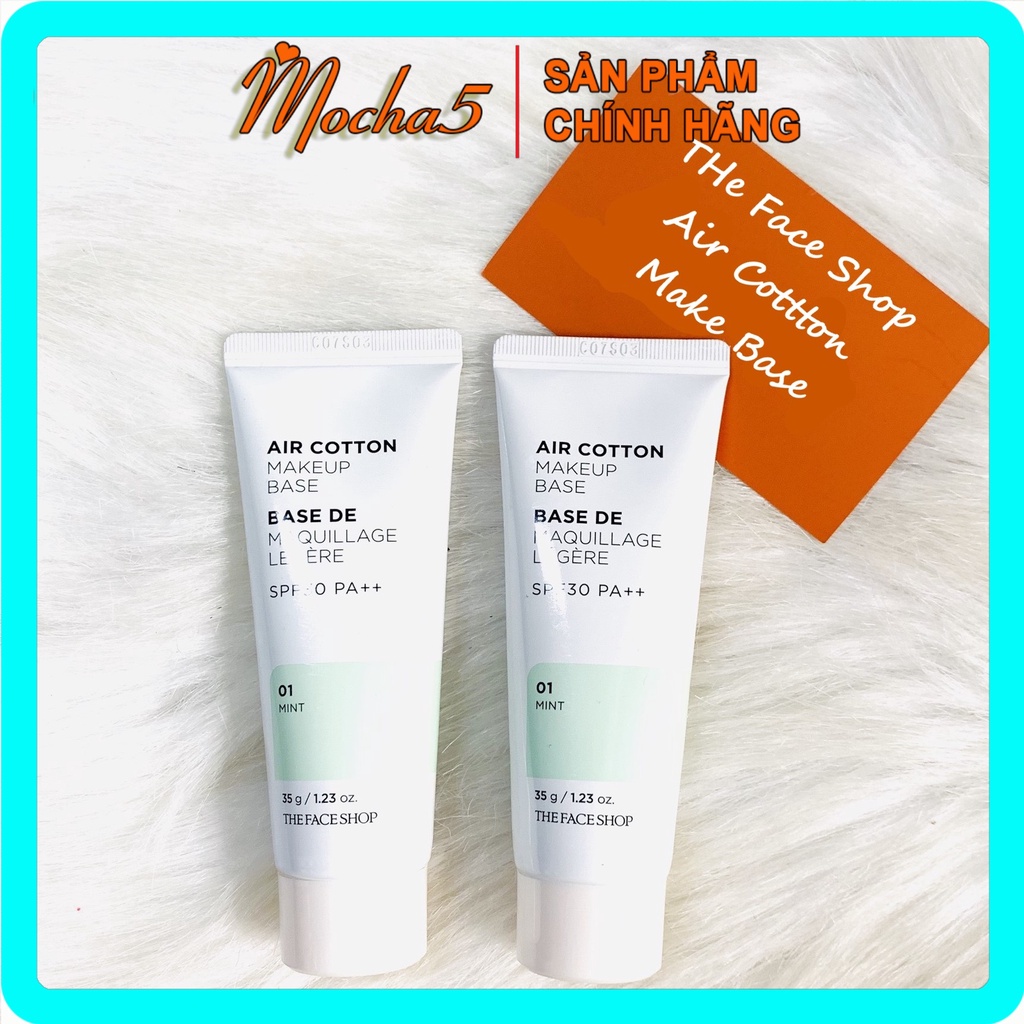Kem lót The Face Shop Air Cotton Makeup Base TFS SPF30 PA++ 40ml kiềm dầu và hiệu chỉnh tông da