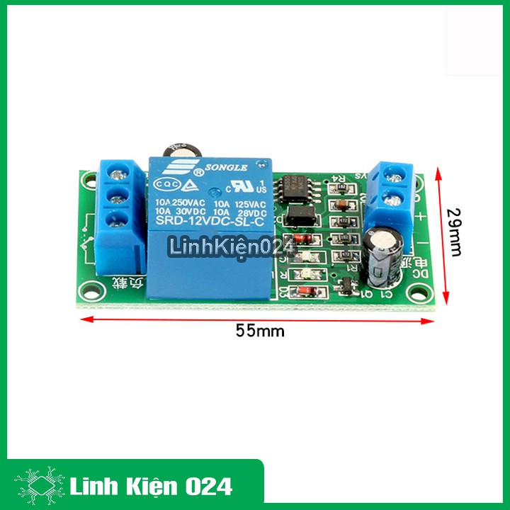 Module Tạo Trễ NE555 Đóng Cắt Relay 12VDC 0-60s