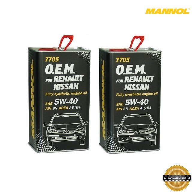 [Cao Cấp] Nhớt MANNOL 7705 O.E.M Cho Xe Renault Nisan 5W-40 SN/CH-4 A3/B4 – 4L, Hàng Đức Chính Hãng- NHẬP KHẨU TỪ ĐỨC