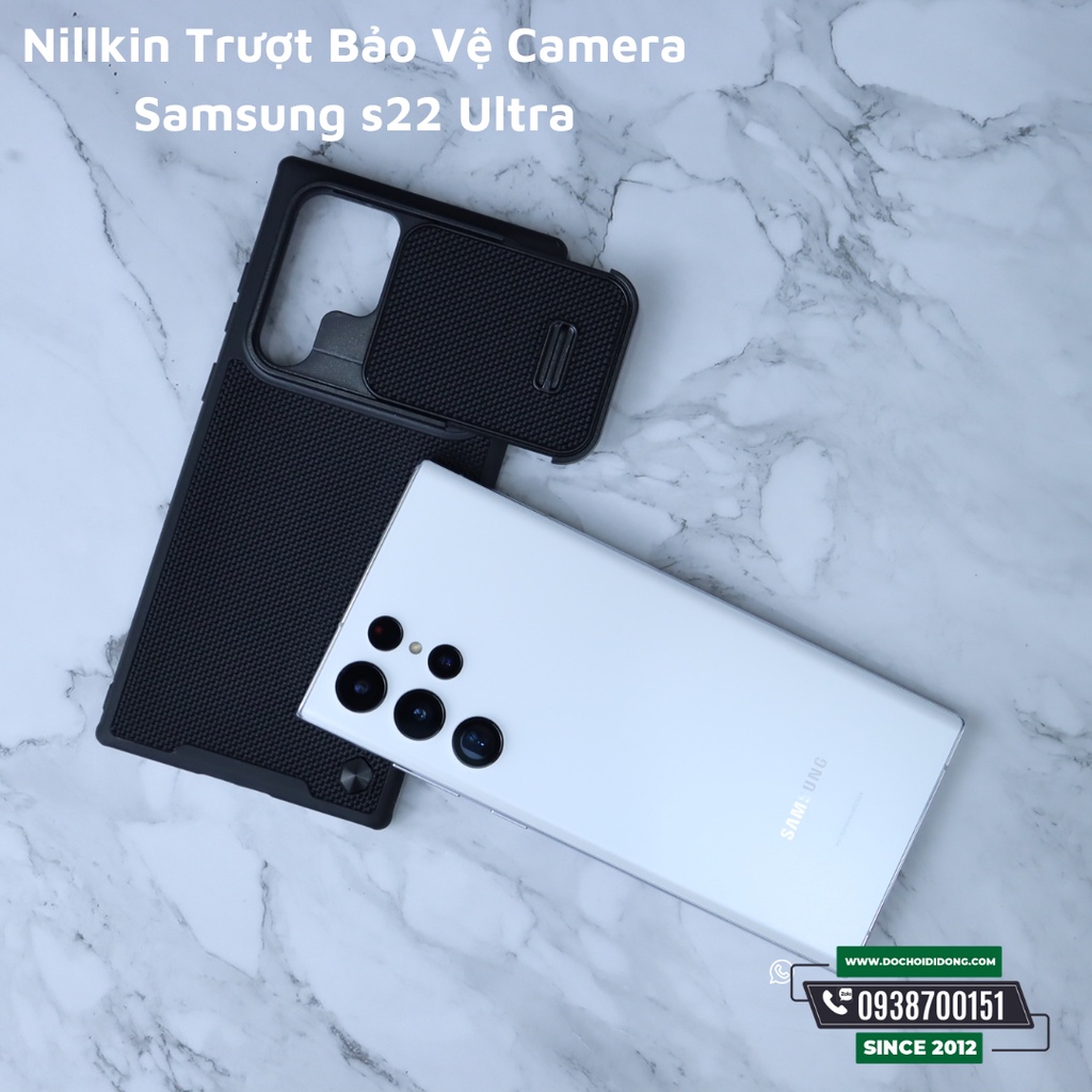 Ốp lưng Samsung S22 Ultra Nillkin trượt từ tính bảo vệ camera lưng vải