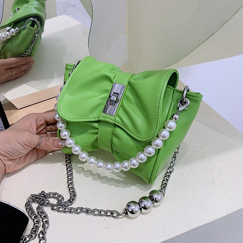 Túi Đeo Vai Màu Trơn Có Khóa Màu Phong Cách Hàn Quốc Dễ Thương Cho Nữ