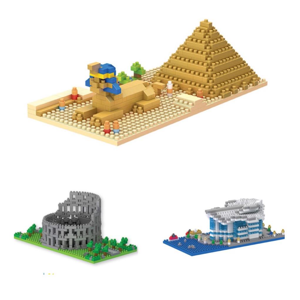 Lego tự lắp ráp mô hình kim tự tháp nhiều chi tiết