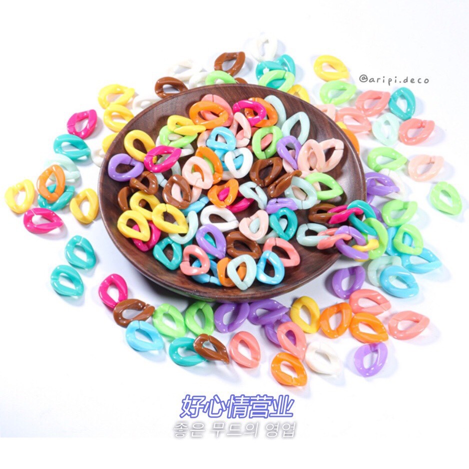 Mắt xích xoắn đủ màu N25/ Nguyên liệu làm phụ kiện handmade resin trang trí