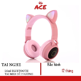 Headphone Bluetooth chụp tai mèo giá rẻ, tai nghe chụp tai cho điện thoại có mic đàm thoại, tai nghe Bluetooth