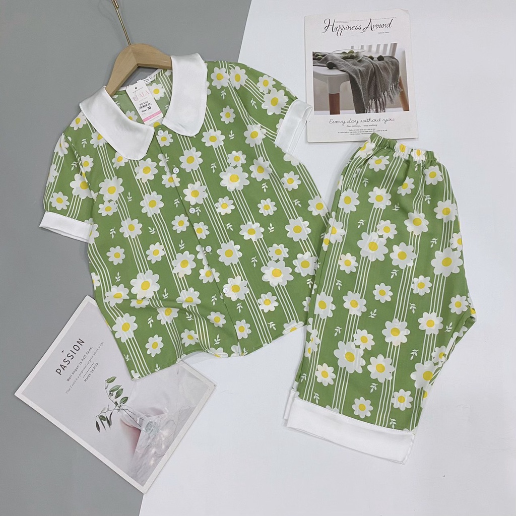 Đồ bộ pijama lửng chất lụa satin size M,L,XL