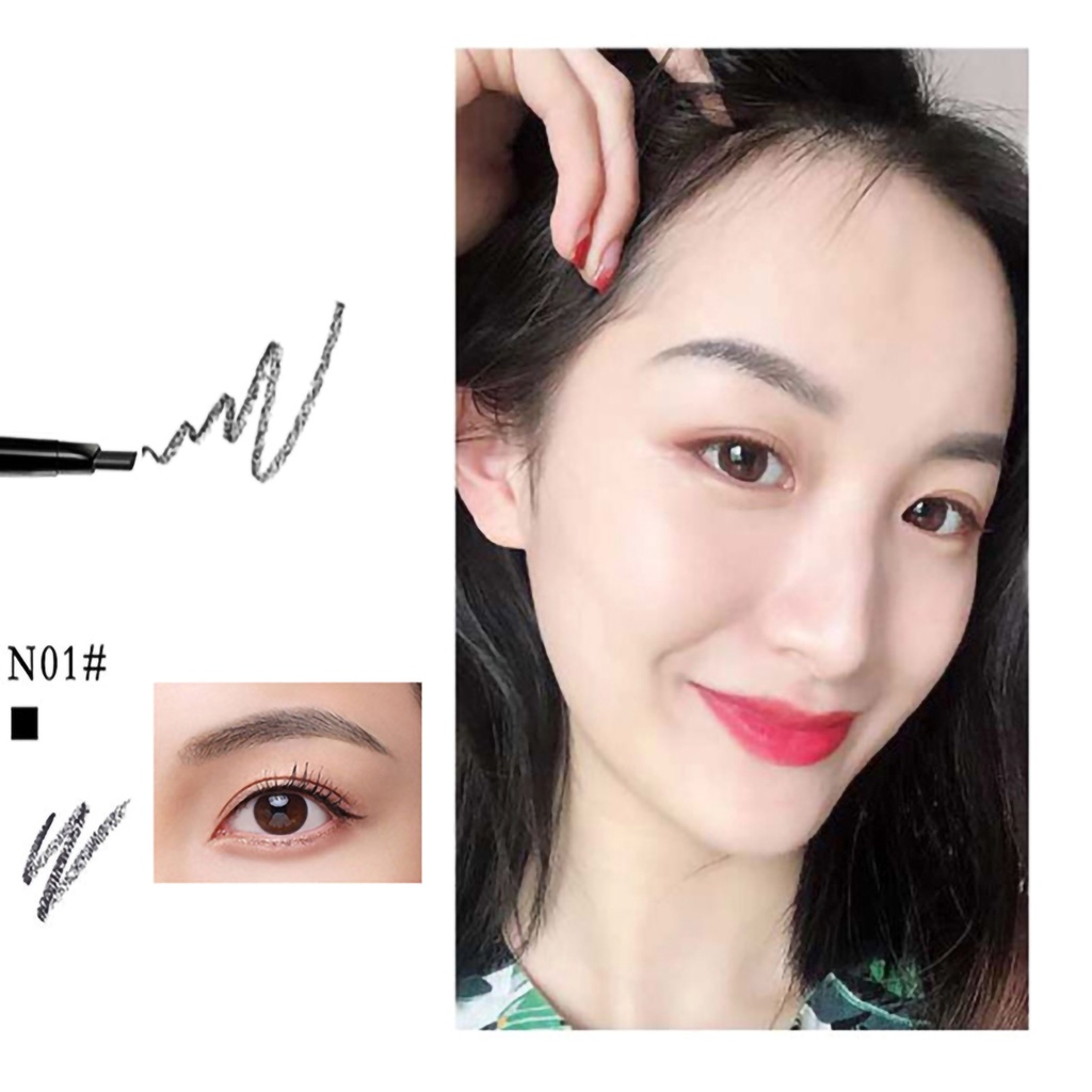 Bút chì kẻ lông mày hai đầu xoay tự động không nhòe tiện dụng cho nữ