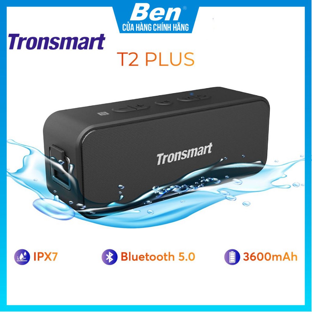  Loa Bluetooth 5.0 Tronsmart Element T2 Plus 20W Âm thanh vòm 360 - Hàng chính hãng - Bả