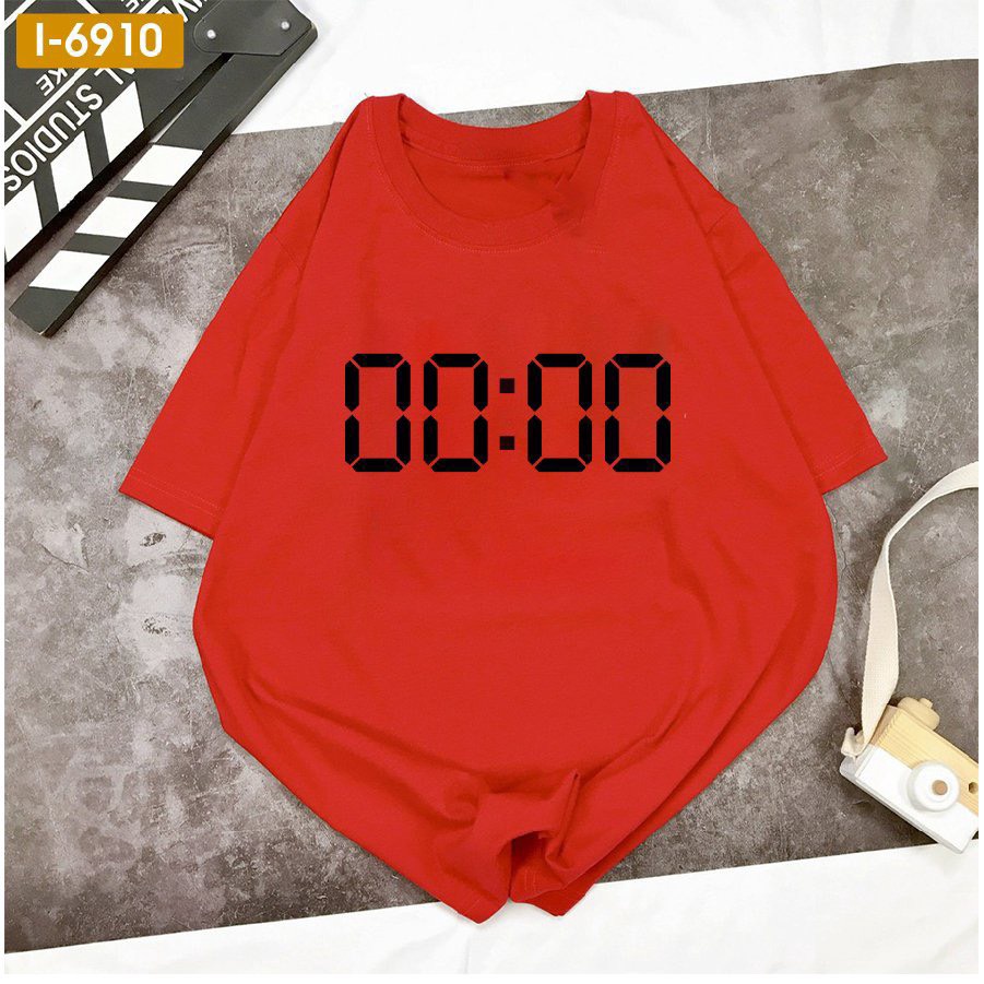 Áo Thun UNISEX Nam Nữ 0 GIỜ 0 PHÚT màu xanh lá dáng rộng