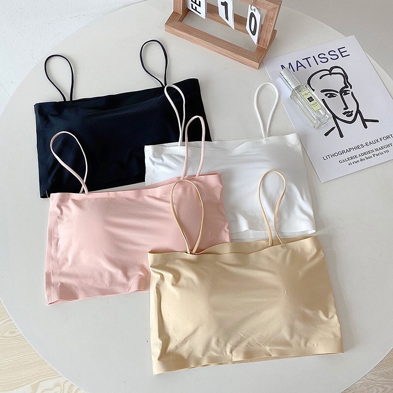 Áo lót nữ hai dây, không gọng,chất liệu vải silk lạnh co giãn và co giãn tốt, thoáng mát, thoải mái thích hợp cho mùa hè | BigBuy360 - bigbuy360.vn