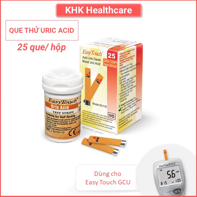 Hộp 25 que thử Acid Uric Gout cho máy đo Rossmax Easy Touch GCU ET322