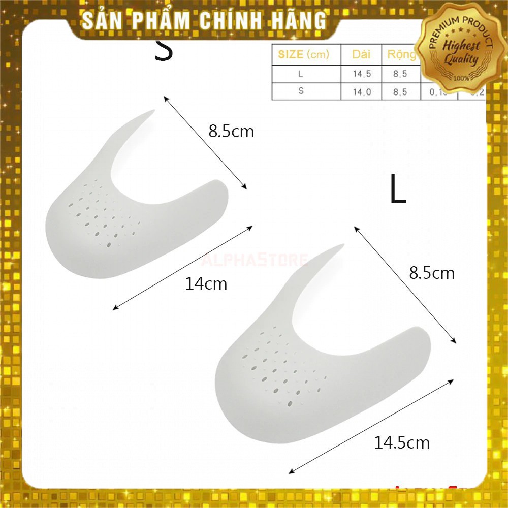 Bộ Lót Bảo Vệ Mũi Giày Shoe Shield (Loại 1, Nhựa Mềm) - Miếng Độn Chống Nhăn, Giữ Dáng Mũi Giầy Thể Thao Sneaker Shield