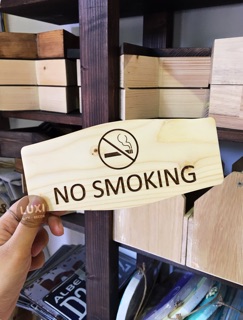 Bảng gỗ decor No smoking(20x9cm)