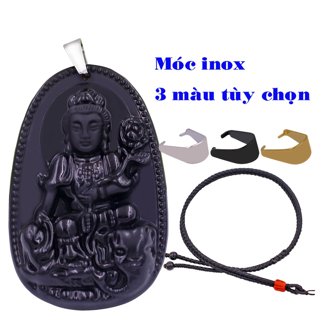 Vòng cổ dây dù Phật hộ mệnh 12 con Giáp Đen 5 cm MTAENV1 - Mặt Size lớn phù hợp cho nam