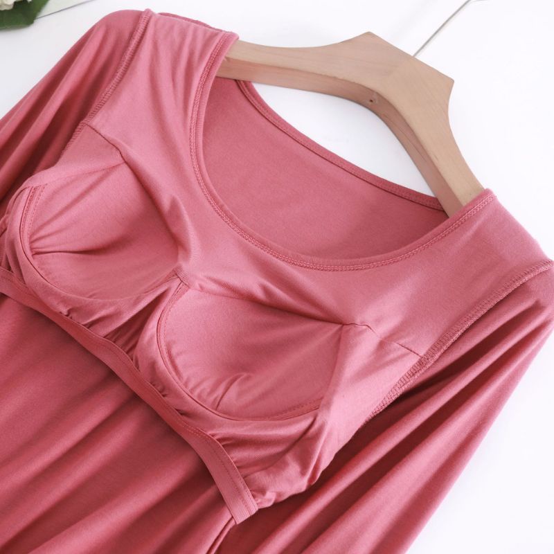 -:BỘ NGỦ DÀI TAY TRƠN THU ĐÔNG KÈM BRA CAO CẤP