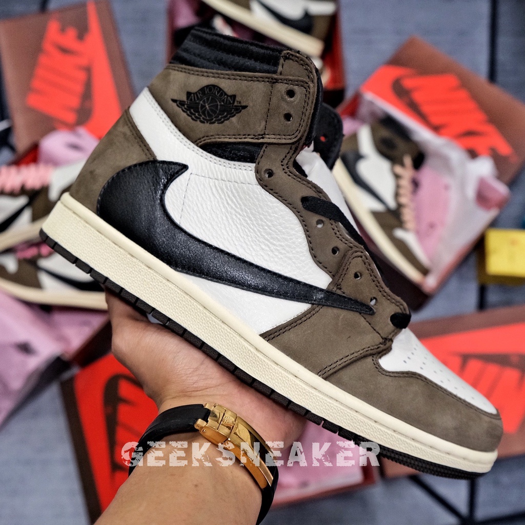 [GeekSneaker] Giày Sneaker Cổ Cao Jordan 1 High x Travis Scott | Phiên Bản Tiêu Chuẩn