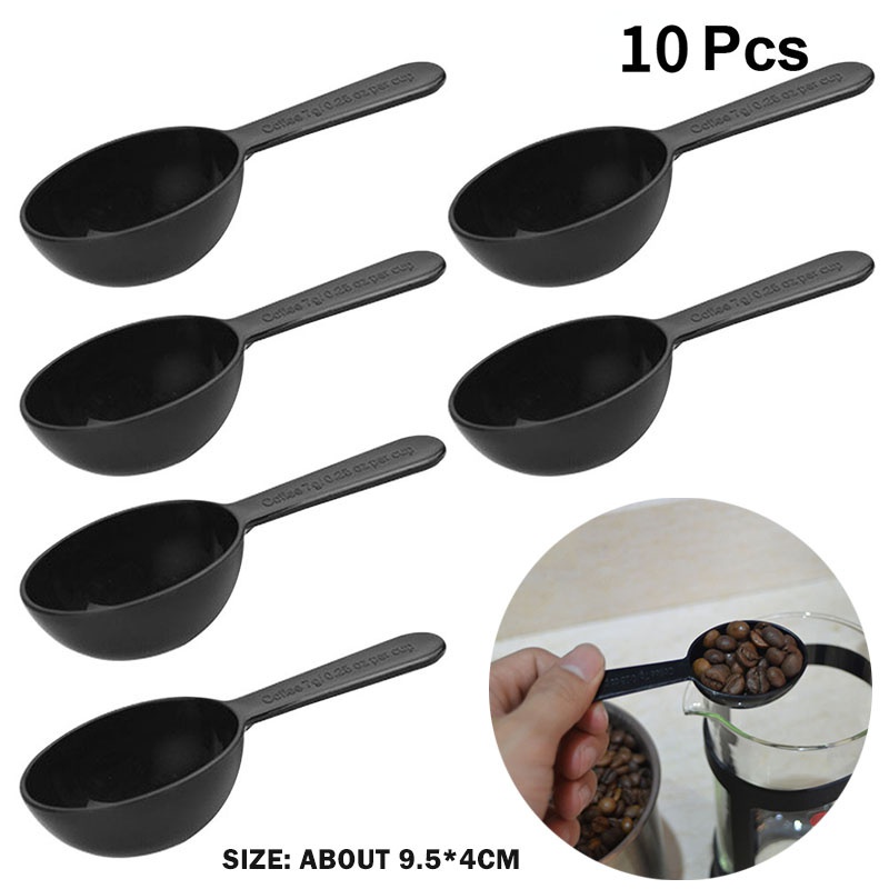 Set 10 Muỗng Đo Lường Gia Vị Bằng Nhựa Màu Đen