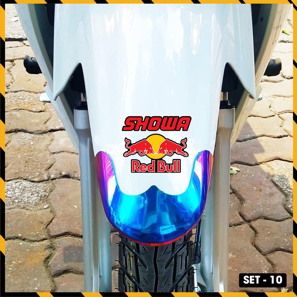 Sticker Chủ Đề Logo Redbull, Showa, Lightech | LG10 | Tem Dán Trang Trí Xe Máy, Xe Điện, Mũ Bảo Hiểm, Laptop, Điện Thoại