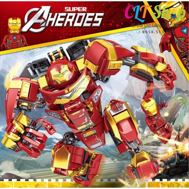 Đồ chơi xếp hình lego Hulkbuster Iron man lắp ráp mô hình người sắt