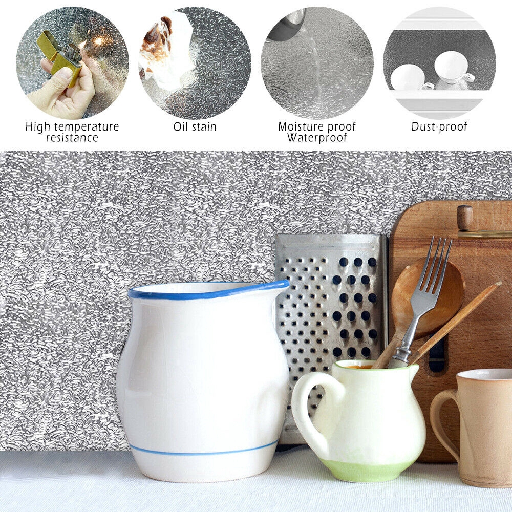 Miếng dán tường lá nhôm chống nước chống dầu chống trượt tiện dụng cho nhà bếp