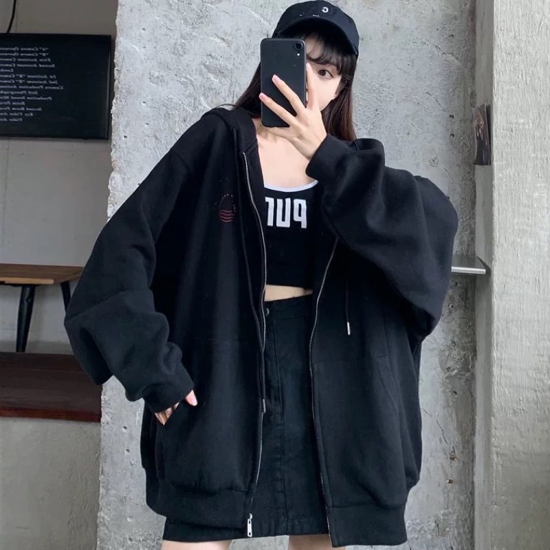 Áo khoác hoodie zip chất nỉ bông 2 lớp in hình sóng biển