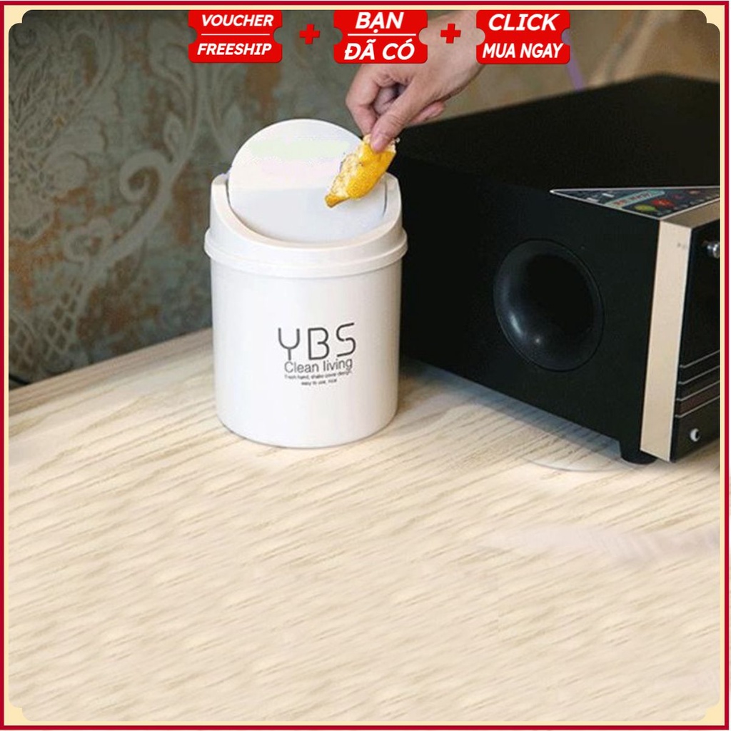 #Thùng Đựng Rác Để Bàn YBS Décor T6098 (16.8cm) Mini Xinh Xắn - Xọt Rác Xinh Cá Tính Văn Phòng, Bàn Học