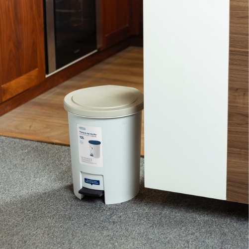Thùng rác loại đạp tròn 6L, 12L  (có lõi) , kháng khuẩn khử mùi, ngăn mùi hôi, vi khuẩn - Giao màu ngẫu nhiên