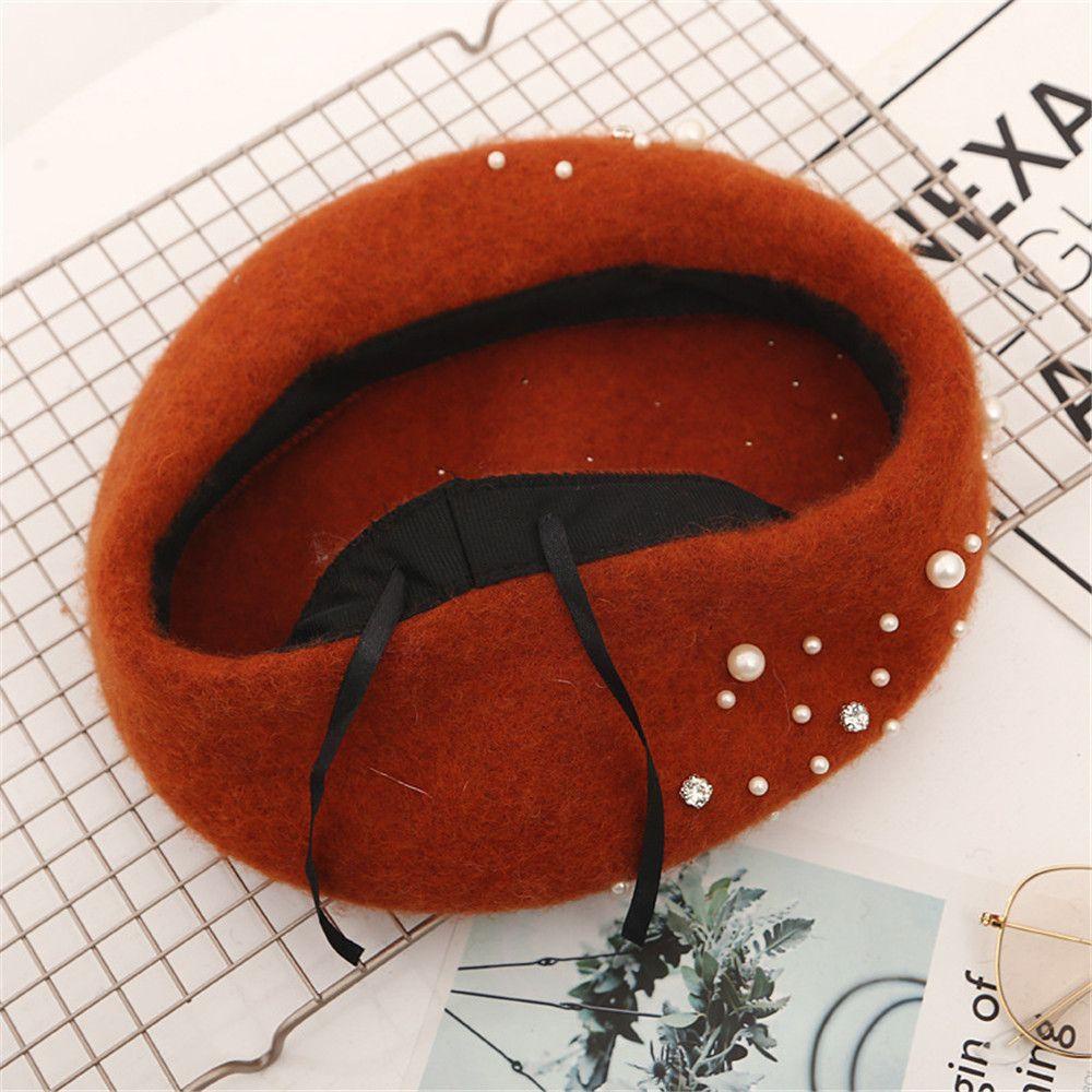 PINEVN Mũ Beret Len Lông Cừu Giữ Ấm Mùa Đông