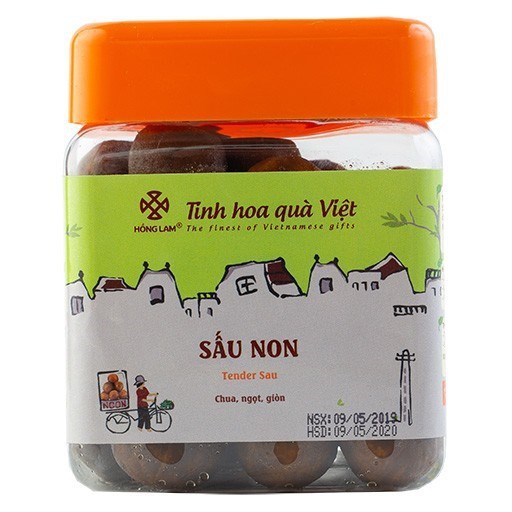 Ô mai xí muội sấu non hồng lam - vị chua ngọt giòn - hộp, gói, túi 100gr, - ảnh sản phẩm 6