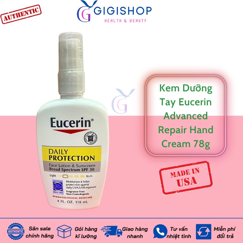 Kem Dưỡng Chống Nắng Dành Cho Da Mặt Eucerin Daily Protection Moisturizing Face Lotion Broad Spectrum SPF 30 118ml