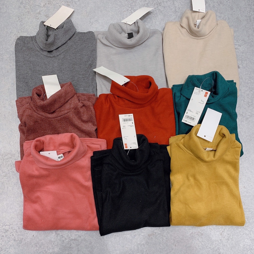 Áo nỉ cổ lọ Uniqlo trơn nhiều màu BTBG