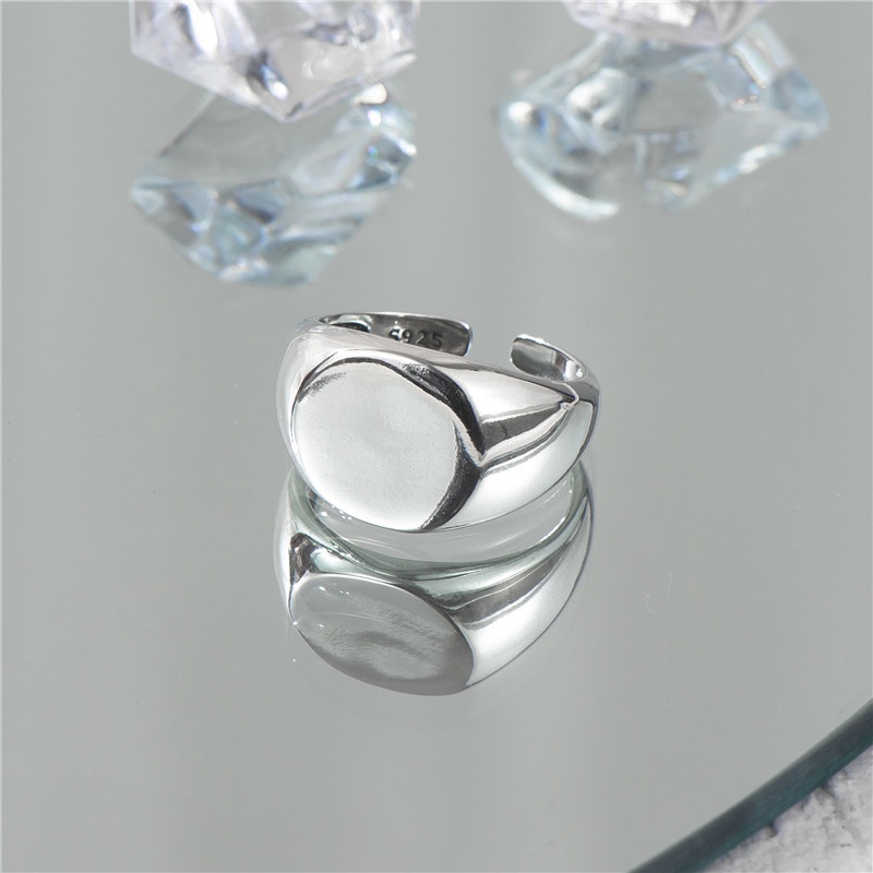 Nhẫn nam nữ tròn Unisex màu bạc Thời trang Punstore chất liệu Titan đẹp đơn giản - Nhẫn Treasure