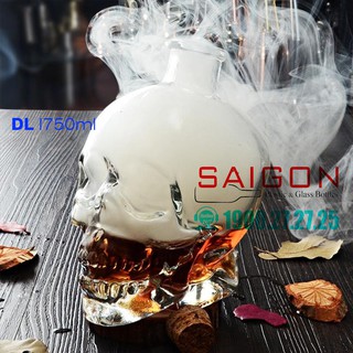 Chai Thủy tinh Đầu Lâu nút Gỗ