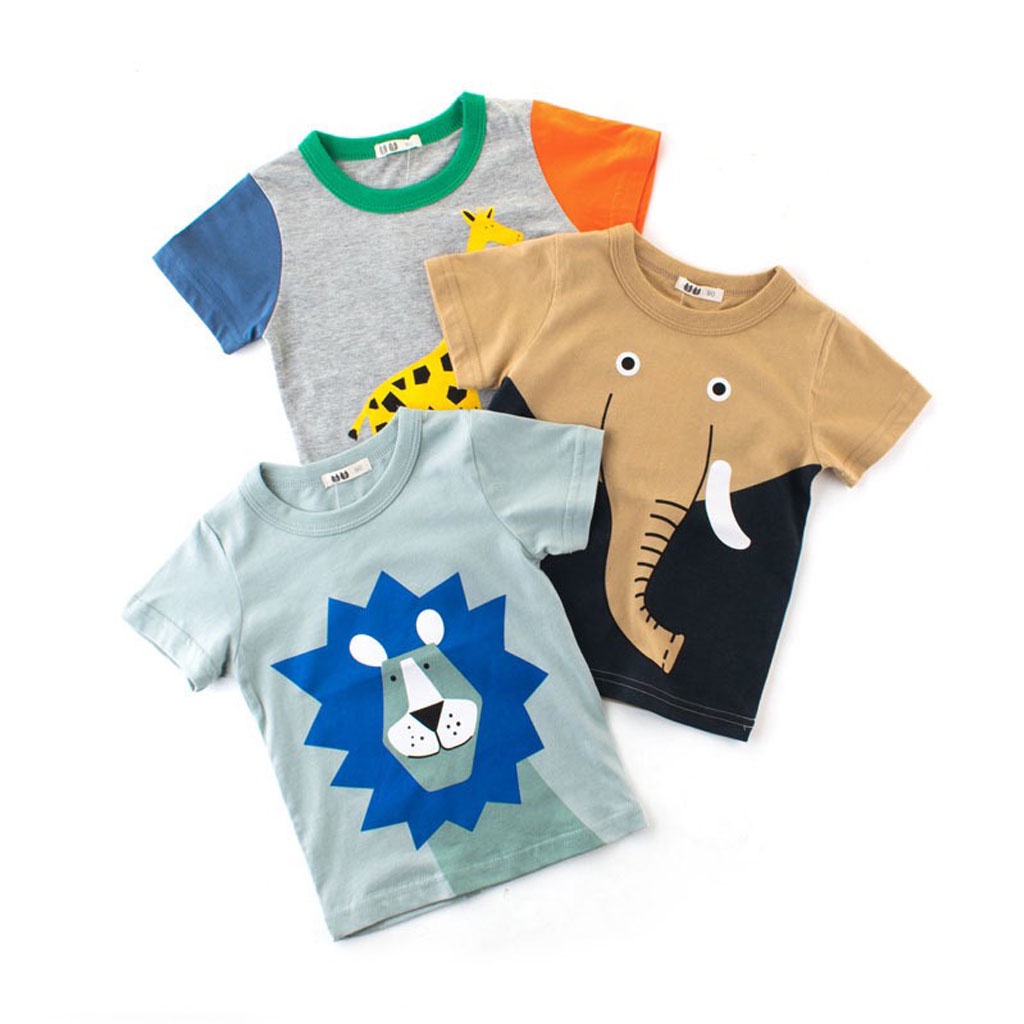 Áo thun bé trai LILA KIDS, Áo cộc tay cho bé chất cotton in họa tiết ngộ nghĩnh