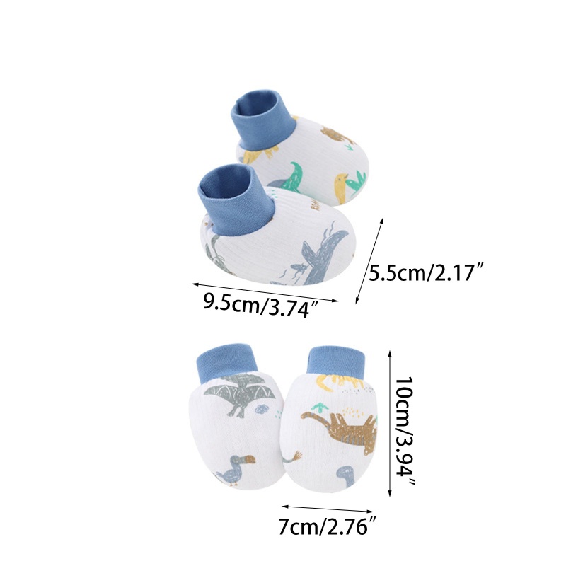 Set 2 Đôi Găng Tay Cotton Mềm Mại Bảo Vệ Mặt Chống Trầy Dành Cho Bé Sơ Sinh