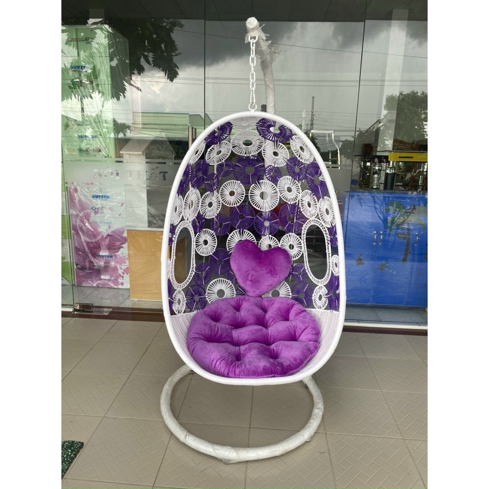 Xích đu sân vườn kiểu đồng tiền màu vàng
