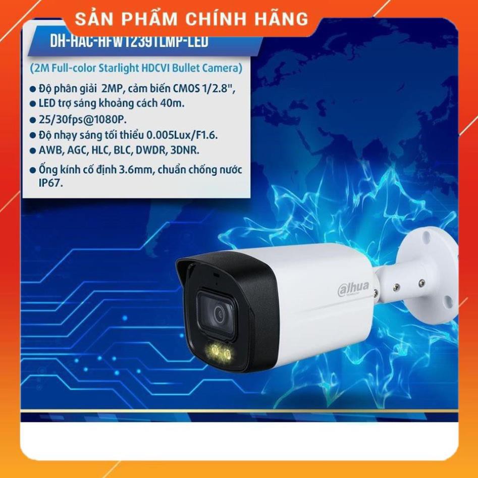 [Giá Hủy Diệt]Camera HDCVI 2MP Full Color DAHUA HAC-HFW1239TLMP-LED