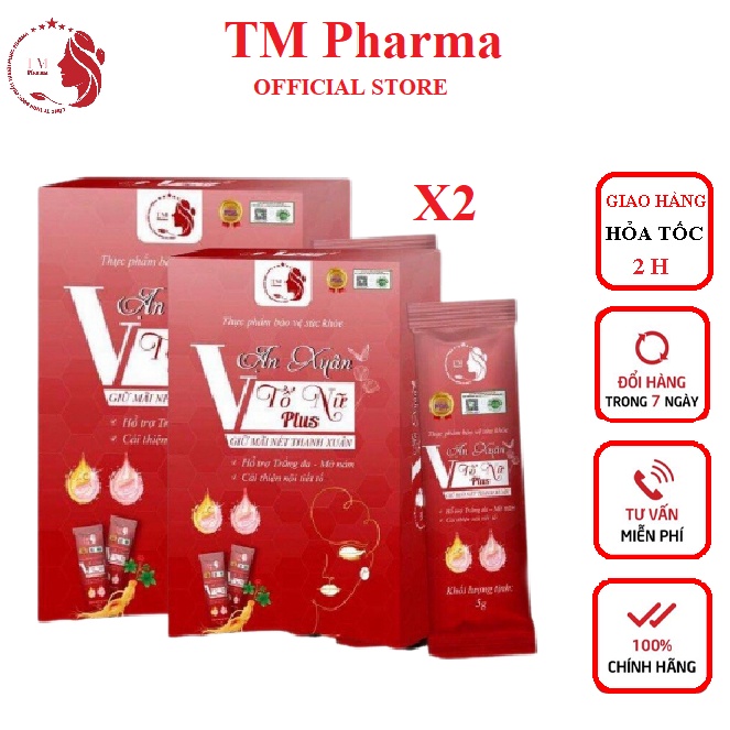 [Combo 2 Hộp] Collagen Nội Tiết Vạn Xuân Tố Nữ Plus TM Pharma Giảm Lão Hóa Hỗ Trợ Làm Đẹp Da | BigBuy360 - bigbuy360.vn