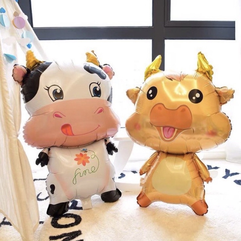 (Size đại 75cm) Bóng trâu vàng, bóng bò sữa trang trí sinh nhật