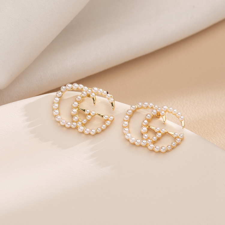 Bông tai mạ bạc đính ngọc trai đơn giản cao cấp thời trang 2021 dành cho nữ