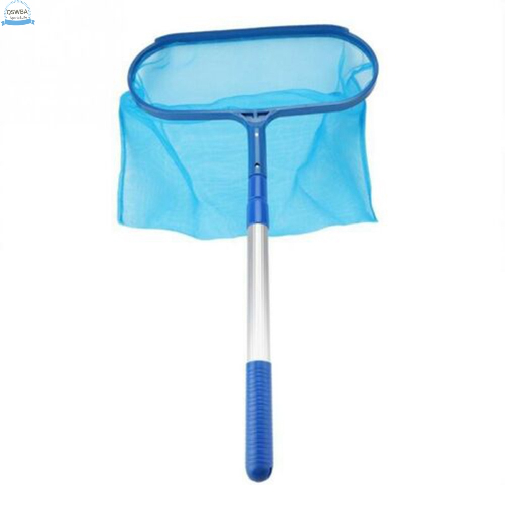 Qswba Swimming Pool Deep Bag Leaf Rake Mesh Skimmer With Telescopic Pole Cleaning Tool