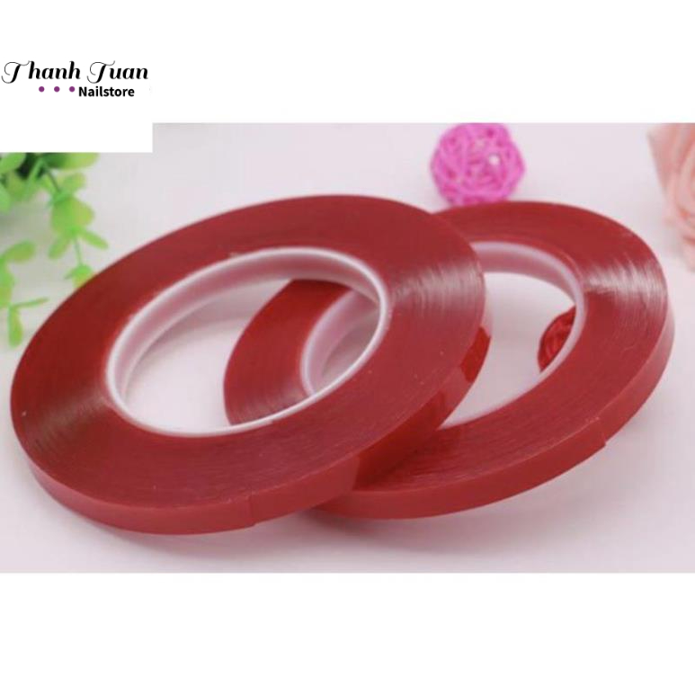 Băng dính đỏ hai mặt tạo Fan mi,Nailbox,băng dính dán móng mẫu  - Phụ kiện đồ nail