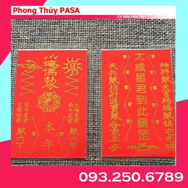 Thẻ Thái Tuế Ép Plastic để lên mặt lưng điện thoại, bóp ví phong thủy