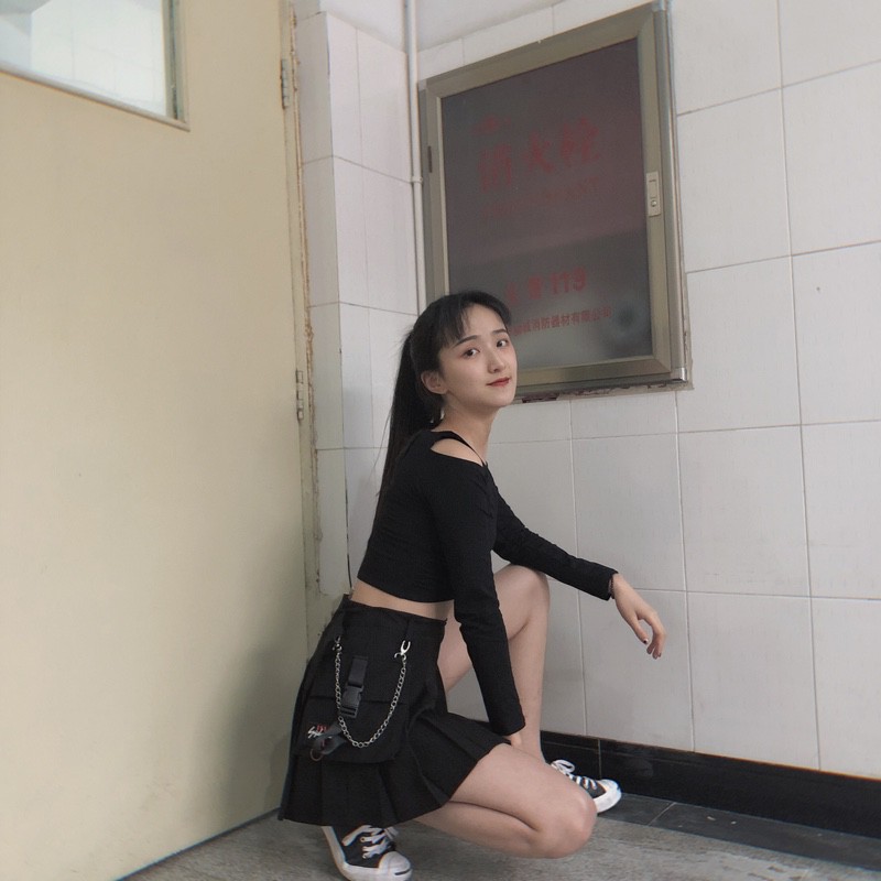 [ ORDER ] Chân váy xếp ly kèm chain unisex ulzzang street style | BigBuy360 - bigbuy360.vn