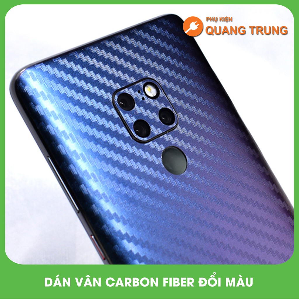 Dán Lưng Skin Vân Carbon fiber đổi màu Cho Huawei Mate 20 Pro