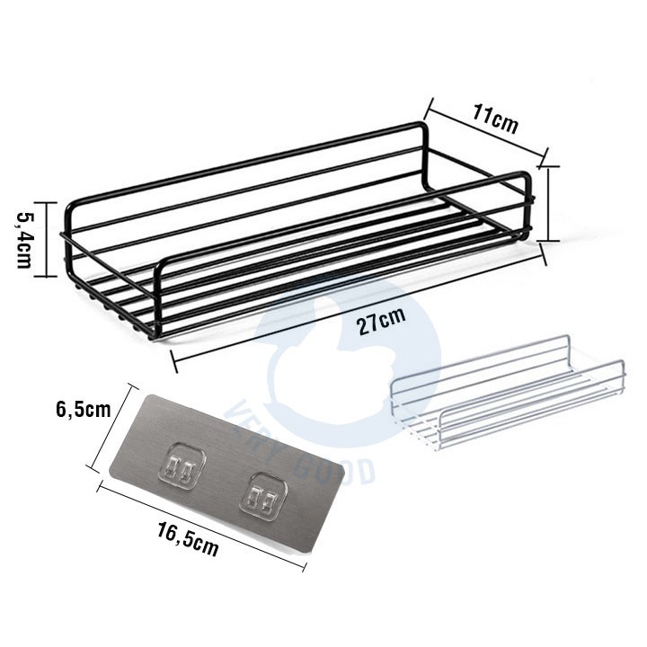 Kệ góc dùng trong nhà tắm, nhà bếp bằng inox không gỉ kèm móc dán tường cao cấp HL4 sieubuon